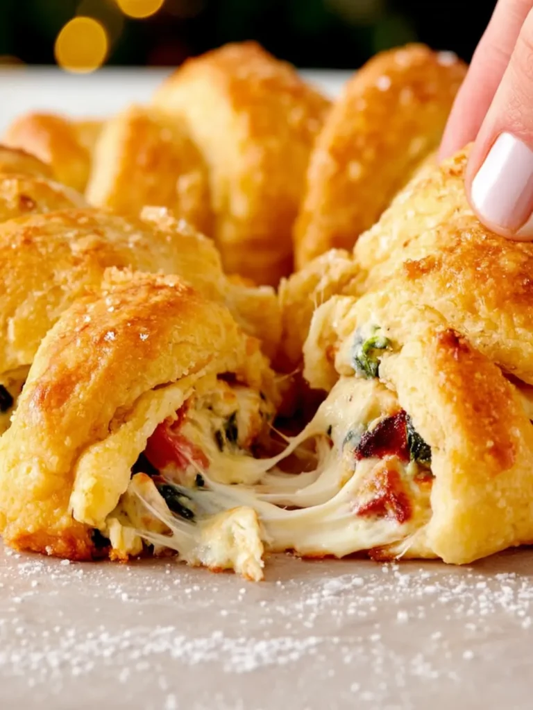 Spinach Dip Stuffed Crescent Roll Christmas Tree First Image