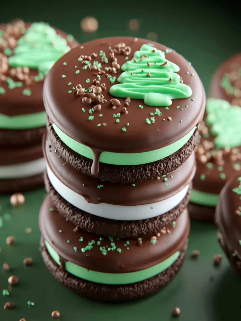 Mint Chocolate Dipped Oreos First Image