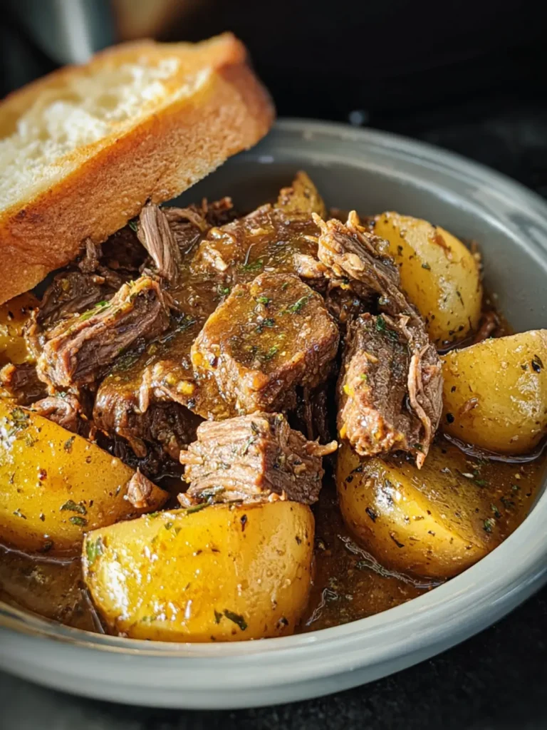 Crockpot Italian Garlic Butter Beef & Potatoes First Image