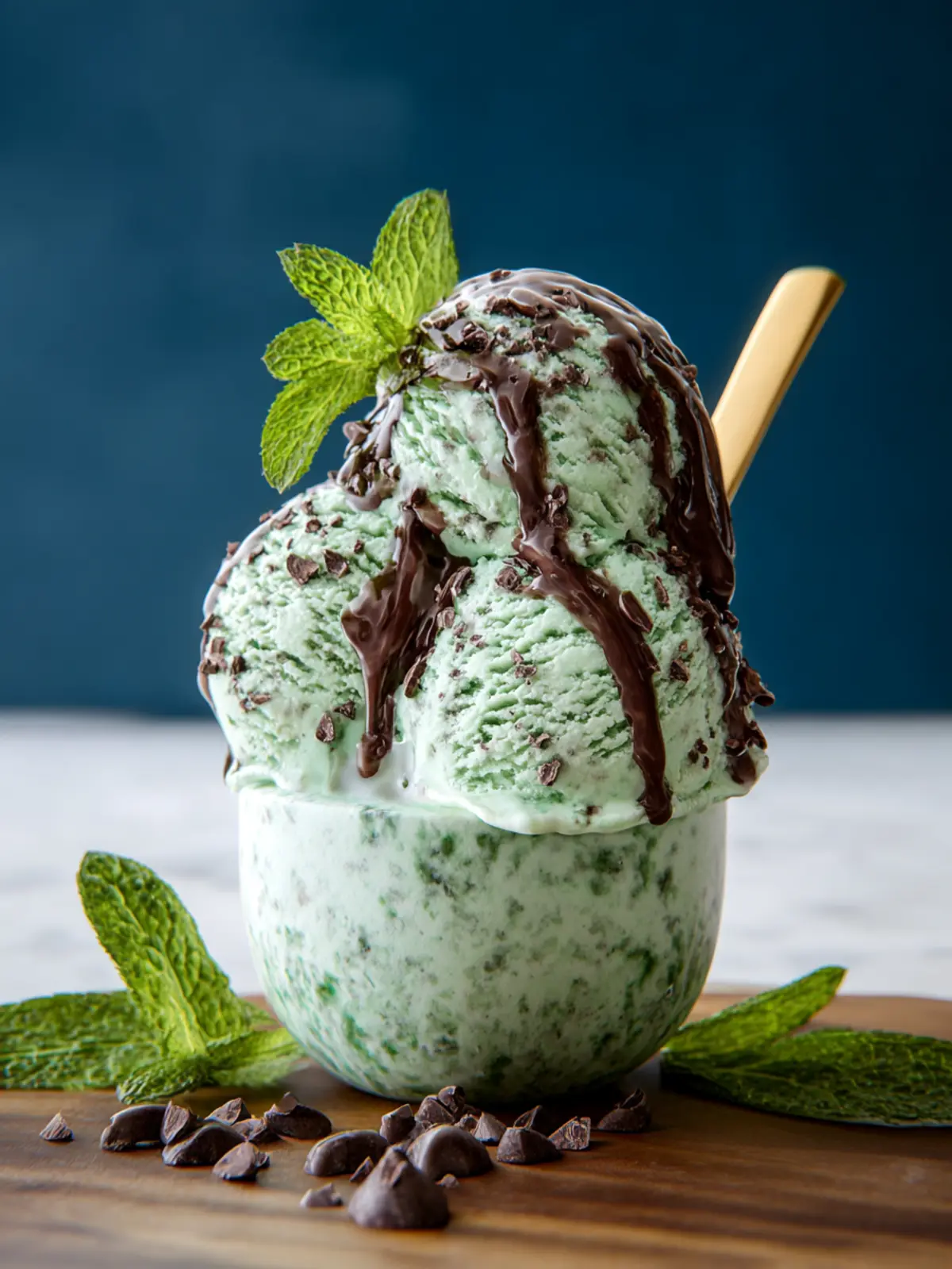 Homemade Mint Chocolate Chip Ice Cream First Image