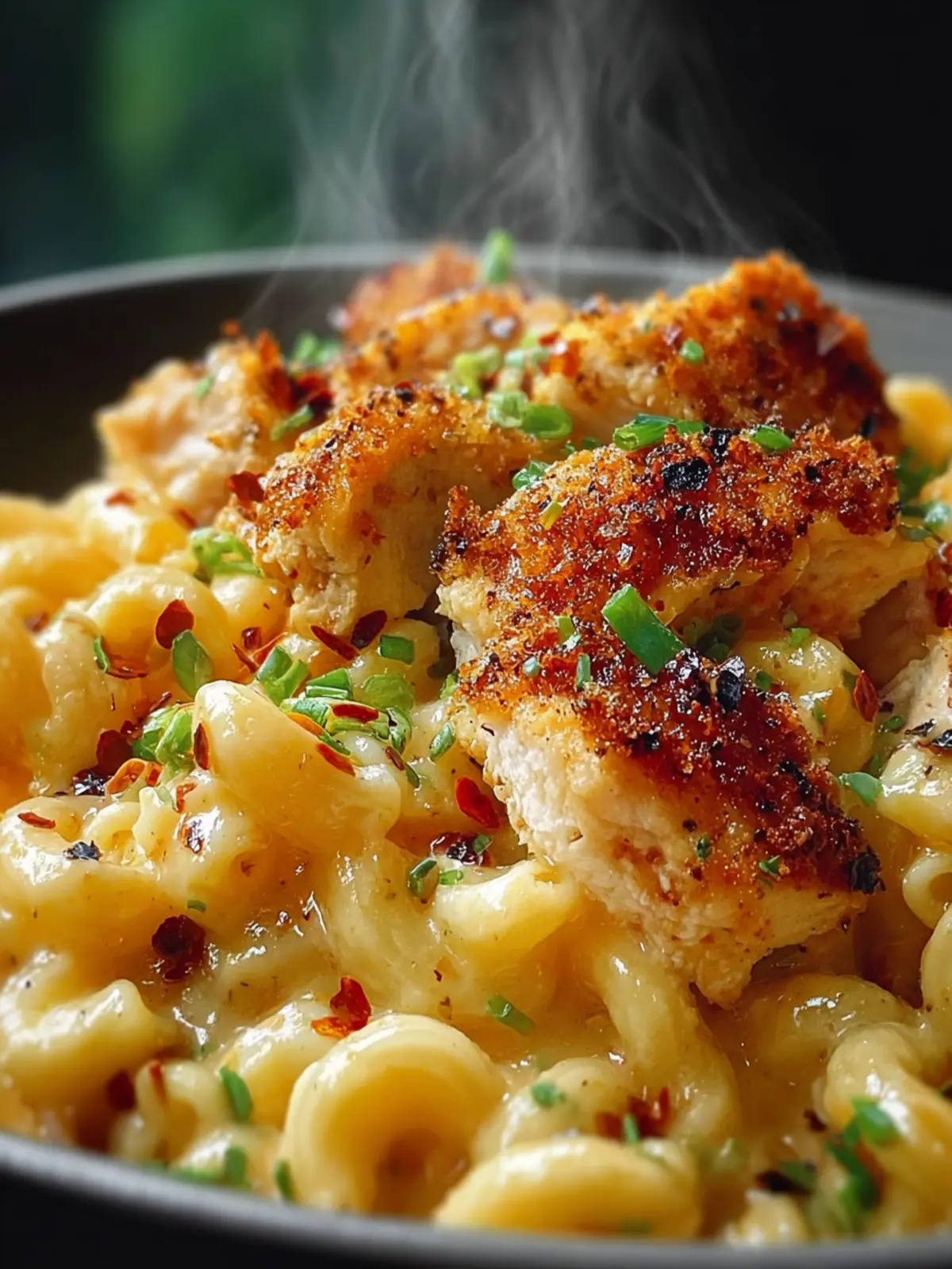 Honey Pepper Chicken Mac and Cheese is a must-try recipe! First Image