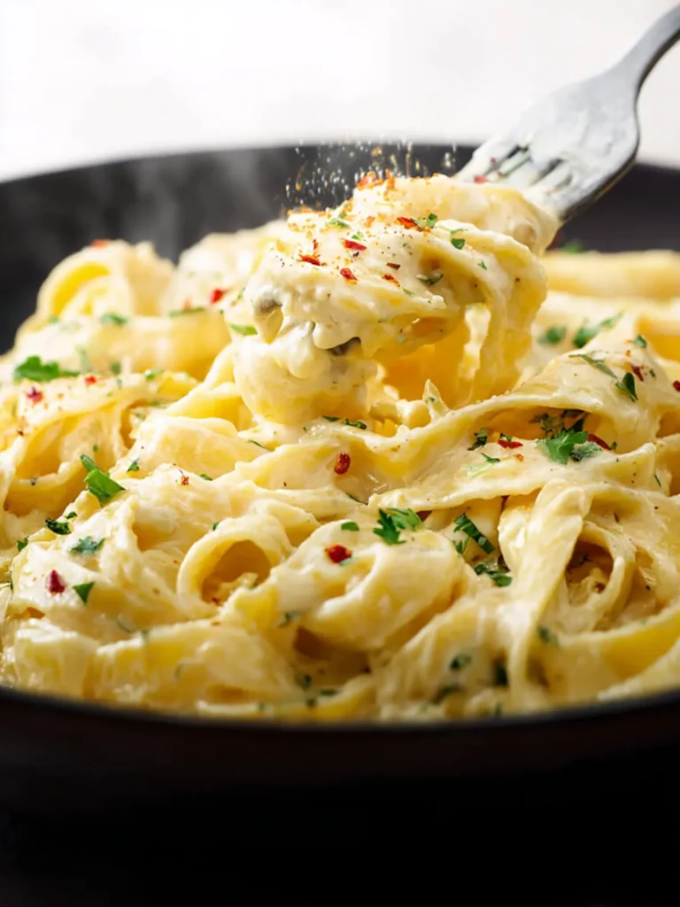One Pot Creamy Garlic Fettuccine Alfredo First Image