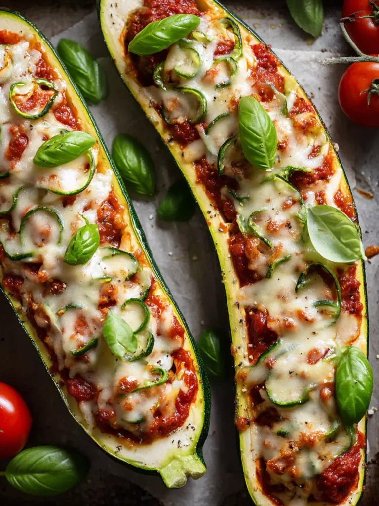 Zucchini Pizza Boats Recipe First Image