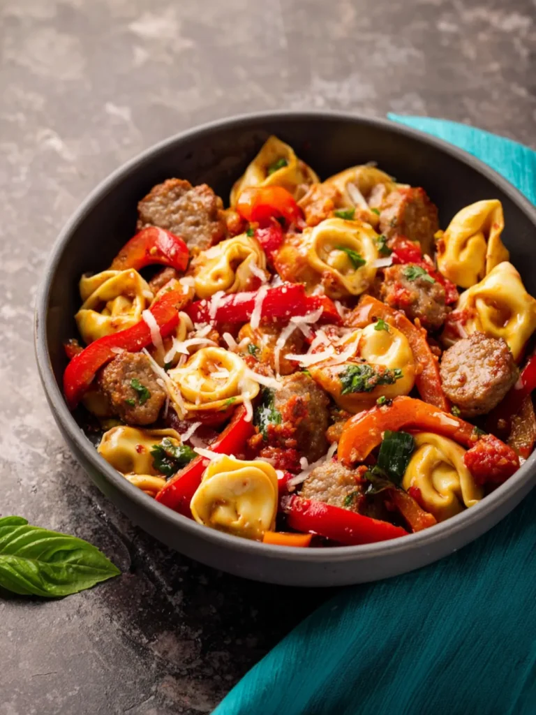 Sausage Tortellini Skillet with Peppers First Image