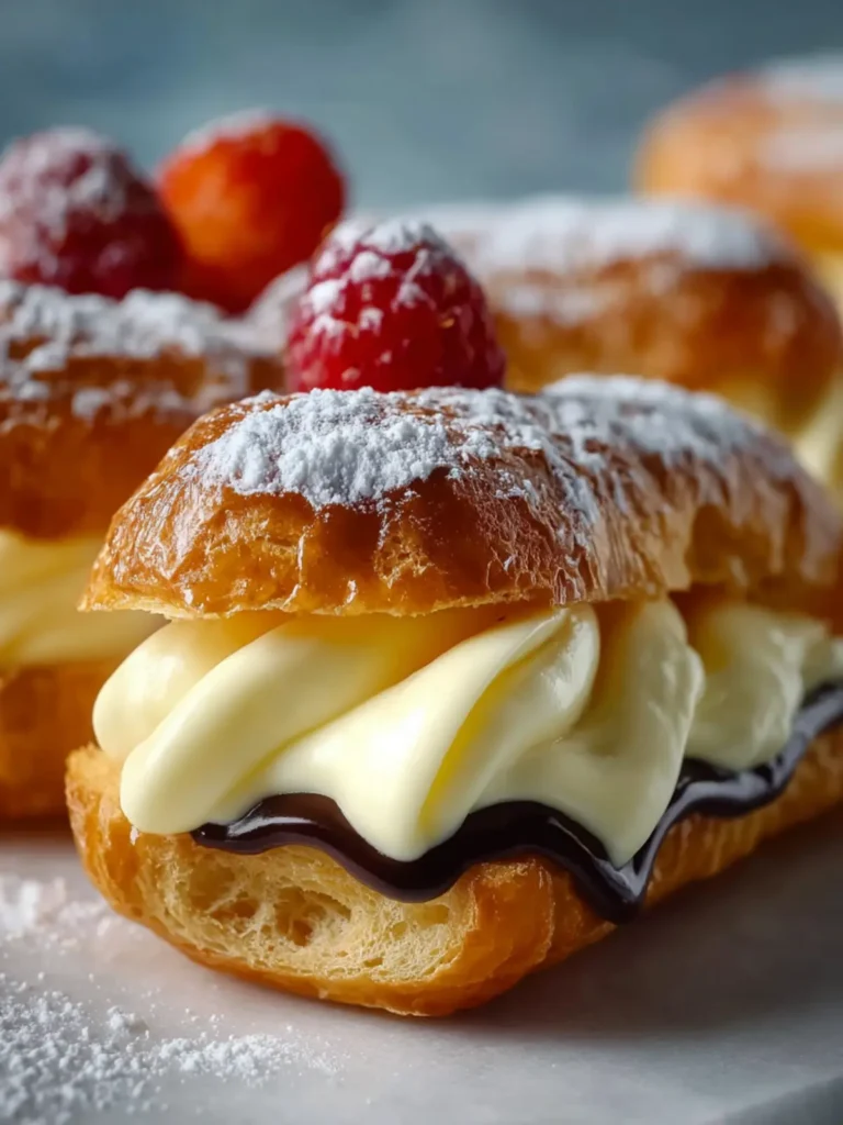 homemade eclairs pastry cream First Image