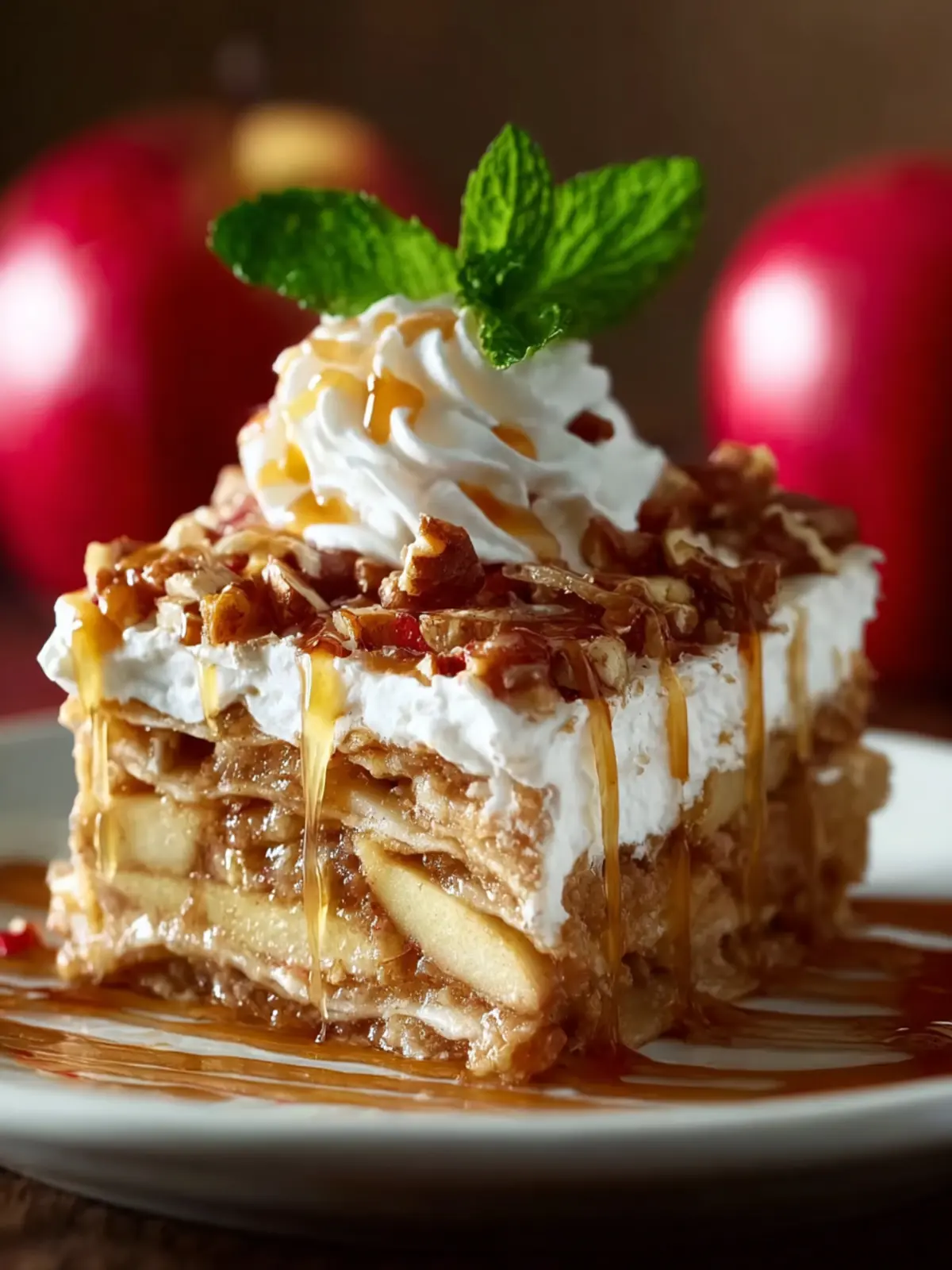 no-bake oatmeal apple pie lasagna First Image