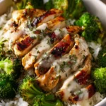 Creamy Garlic Chicken and Broccoli Bowls First Image